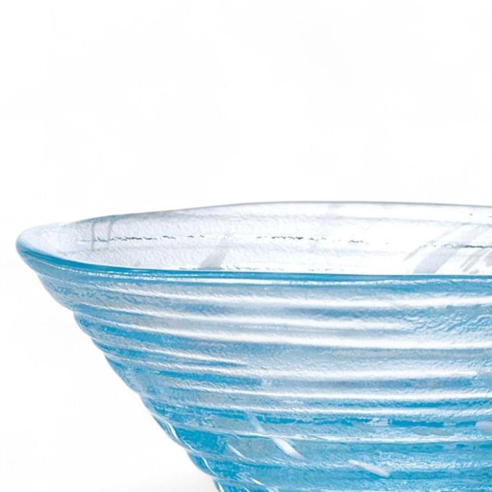 Takumifu Select Dinner Small Bowls Not Dishwasher Made In Japan (3-piece Set) Plates, (Shaved Ice, Blue), 124xH56mm, Safe, Glass,