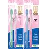 Lion Fine Tooth Clean Crystal Color Soft Bristle Toothbrush 4-Pack
