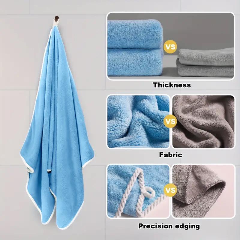 Extra Large Coral Fleece Bath Towel - Quick-Drying, Super Soft, Beach & Blanket Use, 90x180 Cm