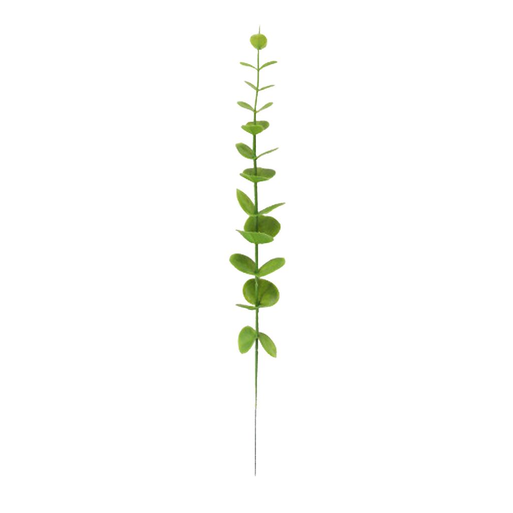 Eucalyptus Stem Decor 24 Leaves Plastic Iron Wire Artificial Fake Faux Eucalyptus Stem for Home