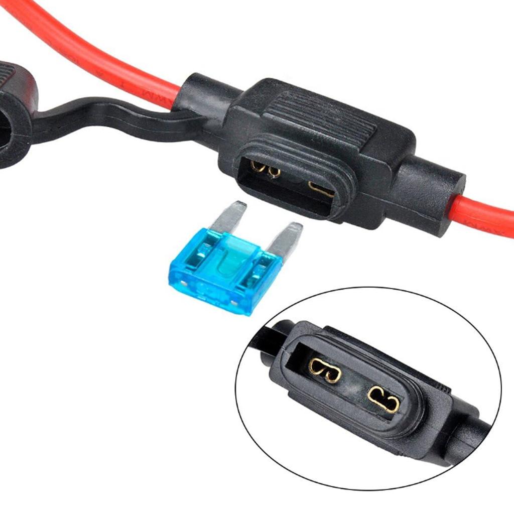 2Pcs Waterproof Mini Inline Fuse Holder 12/14/16 Gauge AWG Wire ATM Blade Small Fuse 10A 20A 30A for Car Boat RV Tractor Truck Fuse Holders1