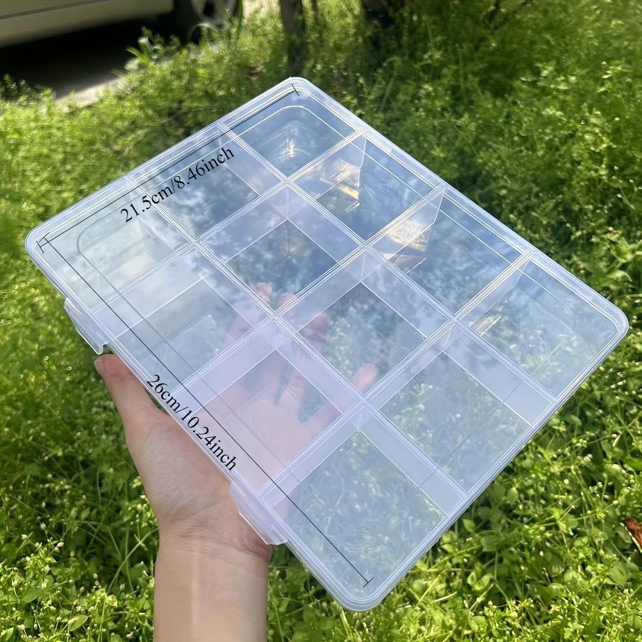 12-grid card-slot storage box, fixed compartment large-capacity glass beads DIY accessories transparent jewelry storage box