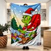Couverture Imprimée Grinch - Douce & Confortable, pour Chambre à Coucher, Voyage, Canapé, Décoration de Maison - Cadeau d'Anniversaire Noël pour Ami