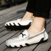 FashionCrocodile Pattern Genuine Leather Shoes Men Slip-on Casual Loafers Mens Business Shoes Luxury Brand Office Formal Dress Footwear