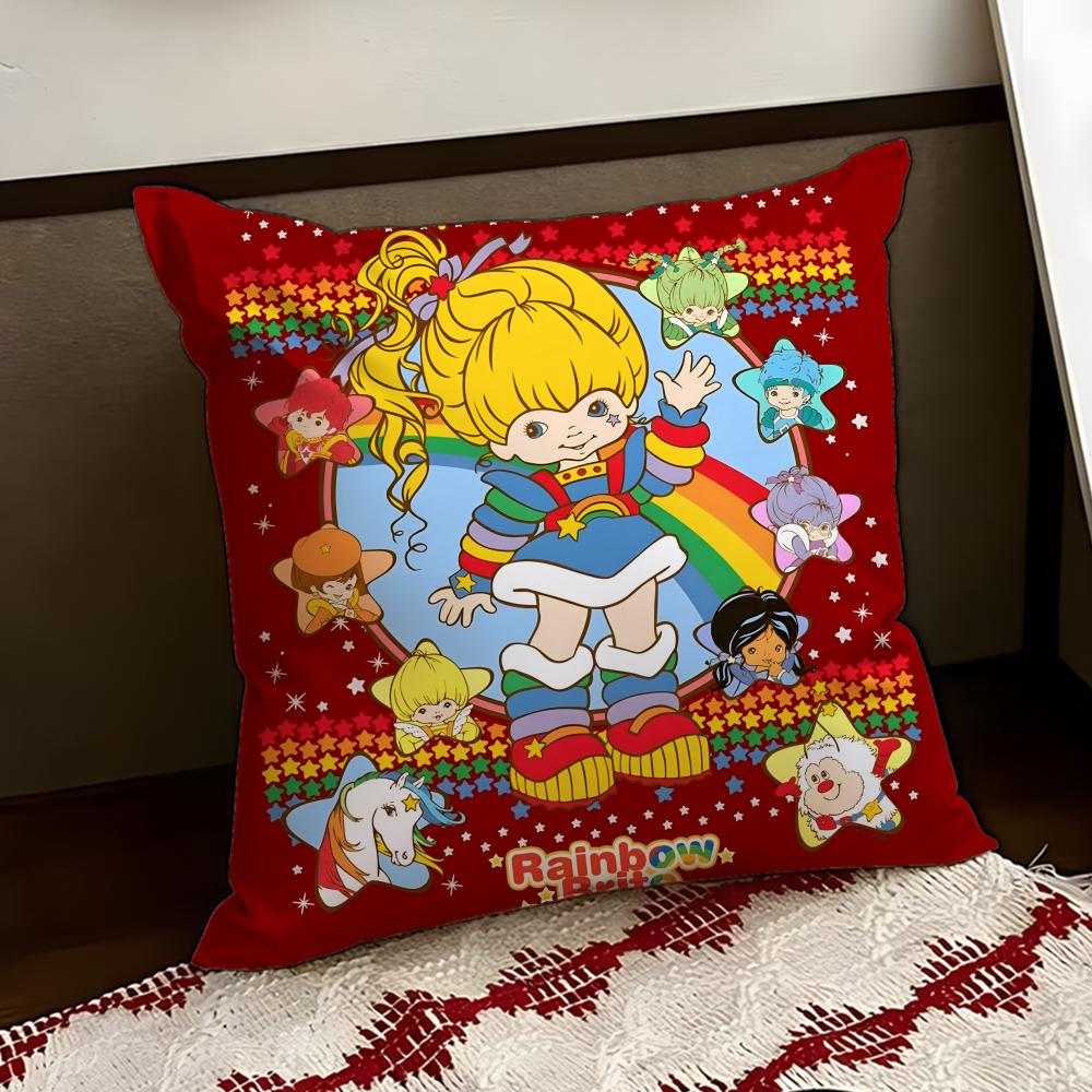 Cute RRainbow BBrite Cushion Cover Reversible Soft Durable Pillow Cover Home Car MultiScene Use for Daily Comfort