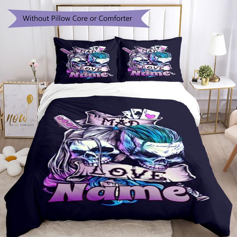 Warnermedia (4) Customize Your Name Bedding Set Breathable Duvet Cover with Pillowcases Home Decoration Birthday Gift