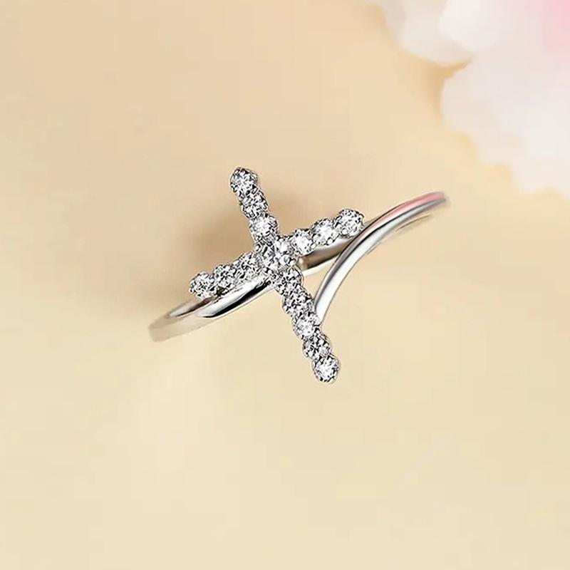 Cross Ring Woman, Daily Matching Niche Jewelry, Fashionable Personality Design Sense