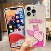 Clear Phone Case For iPhone Apple 14 12 13 16 15 11 Pro SE 8 7 Plus X XR XS Max SE Case Funda Coque Shell Cute Pink Piglet Anime