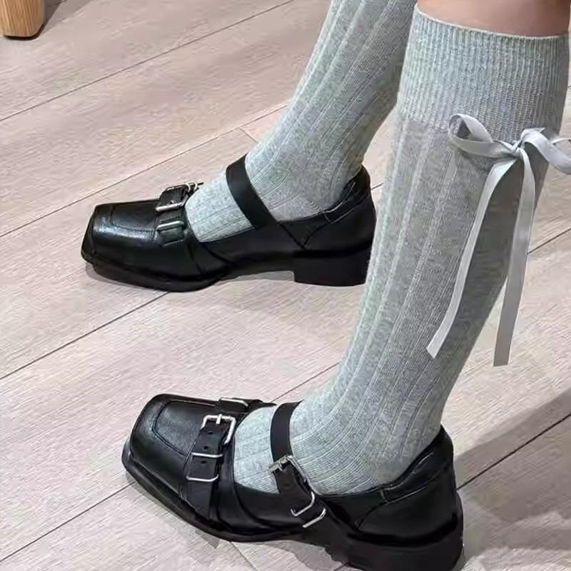 Fashion Fashion Mary Janes Women Shoes Fashion Office Low Heel Pumps Square Toe Thin Shoes Comfortable Outdoor Buckle Strap High Heels