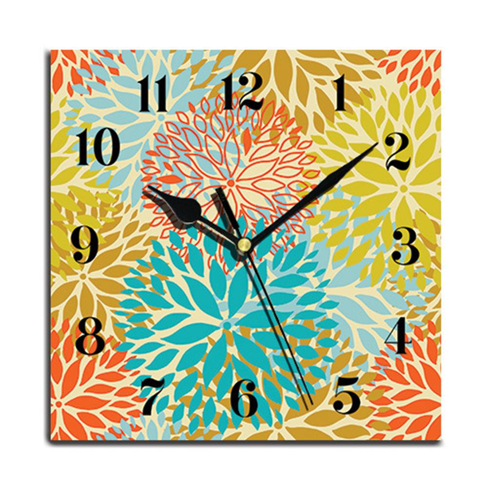 Wooden Square Wall Clocks Silent Non ticking Battery Powered For Home Kitchen Living Room Office Decor
