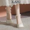 White high heels children 2025 spring and summer new French gentle wind Mary Jane women's shoes light mouth thick heel single shoes