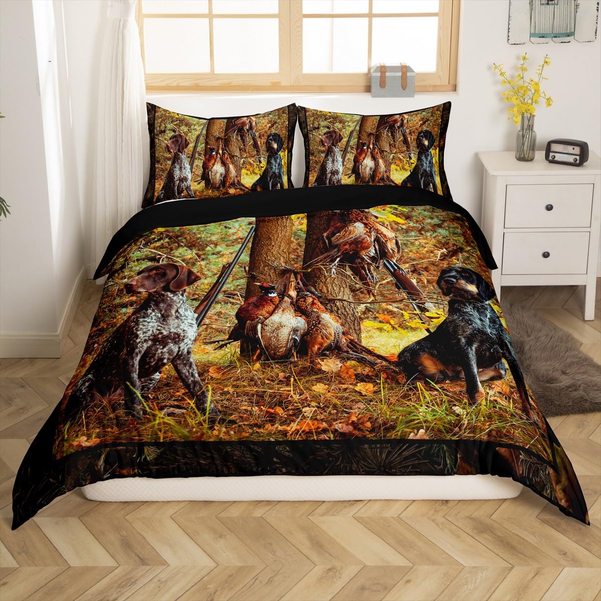 Farm Animals Duvet Cover Wild Animal Quilt CoverFull Size Farm Bedroom Decor for Boys Teens 3 Pcs with 2 Pillowcases No Quilt EU Single(135x200cm)
