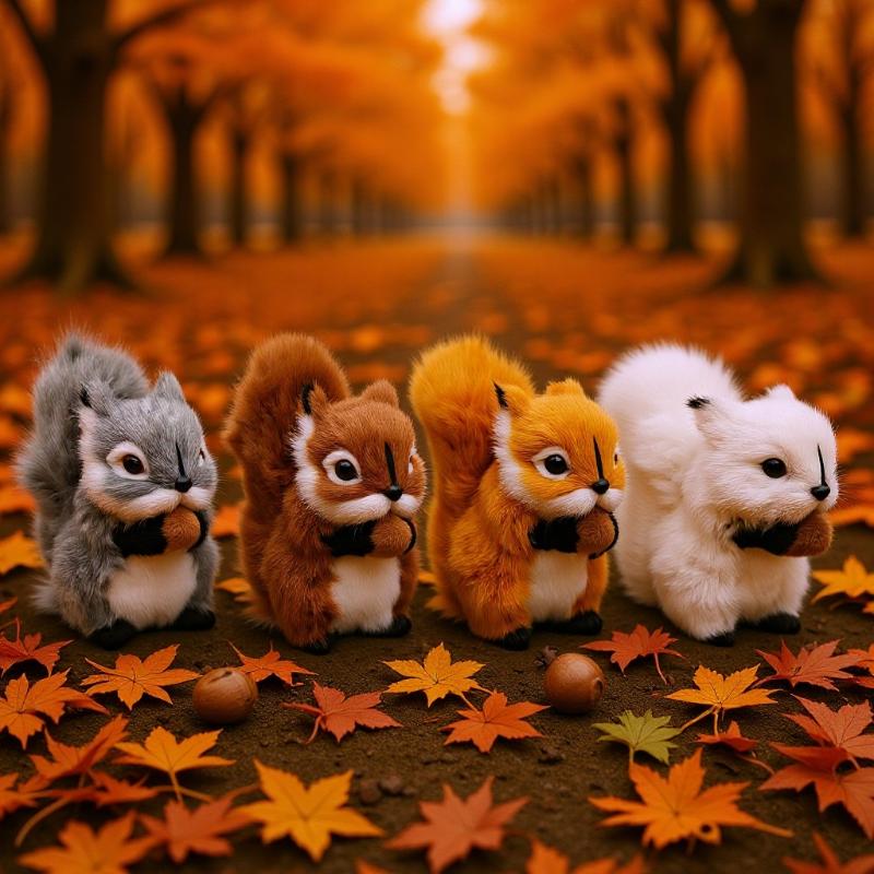 Perfect 1Pcs Fake Animal Christmas Table Decoration Mini Artificial Squirrel Figurines Miniatures Plush Simulation Squirrel Ornaments