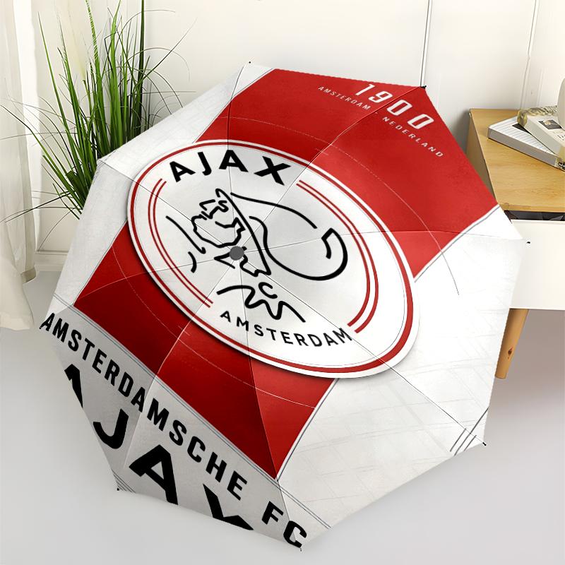 AFC Ajax Print Automatic Umbrella, 8 Rib Iron Frame, Plastic Handle, Suitable for Outdoor Travel &Daily , Ideal Gift