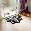 Durable Fade-resistant Rug Halloween Bathroom Rug, Spider Web Bath Mat, Gothic Pumpkin Lantern High-definition Printed Carpet Non-Slip Area for Front