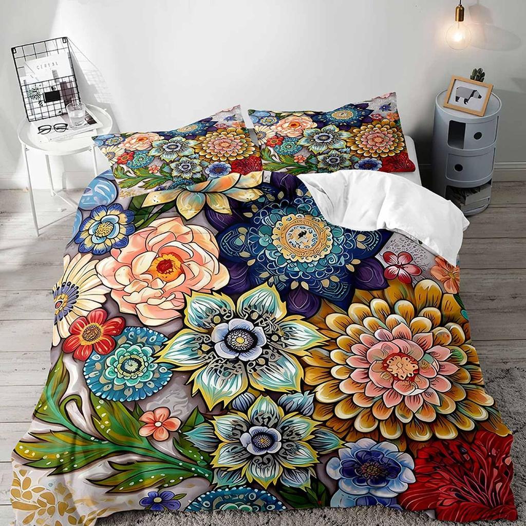 Comforter Flower Of Life Bohemia Mandala Mayan Calendar Comforter Abstract Sacred Geometry Theme Bedding Set S