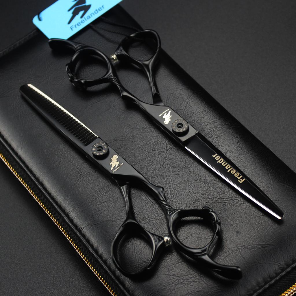 6.0 Inch Black Ring, Handle Hair Scissors, Hair Scissors, Flat Scissors, Tooth Scissors, Thin Scissors, Special for Hair Salons 07-2