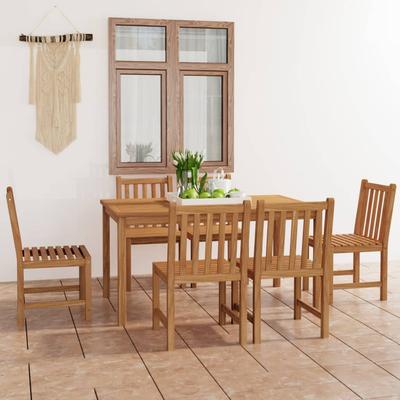 Vidaxl 7-Cz. Garden Furniture Set, Solid Teak Wood