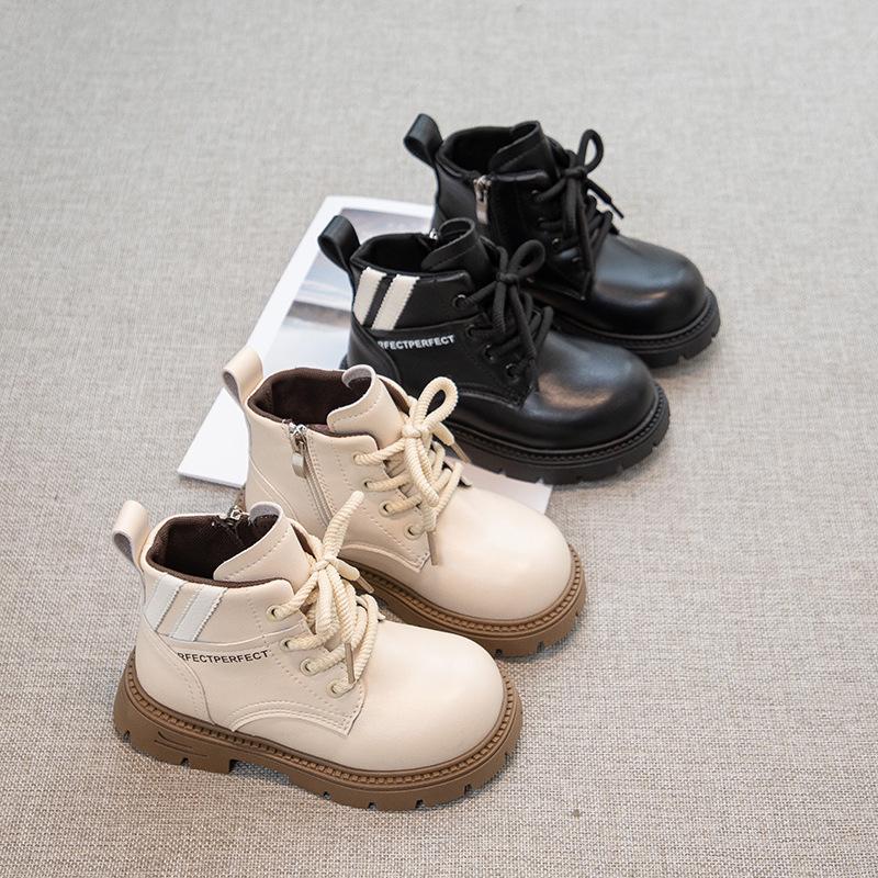 Boys and Girls Martin Boots 2025 Autumn and Winter New Korean Version Soft-soled Non-slip Children's Sports and Leisure Fashion Boots for 3-12 Years O