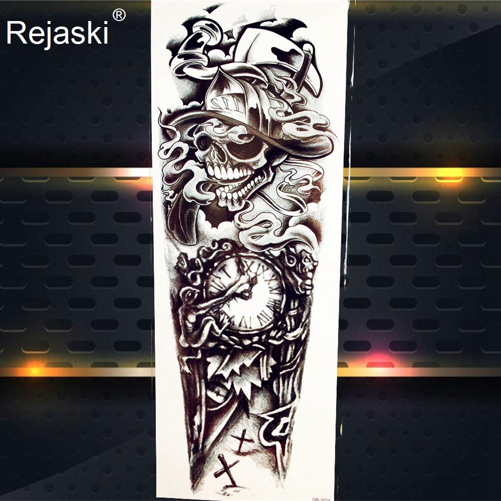 1PC Cool Totem Temporary Tattoo Fake Black Full Arm Tattoo Sticker For Men Summer Style Tatoos Decal