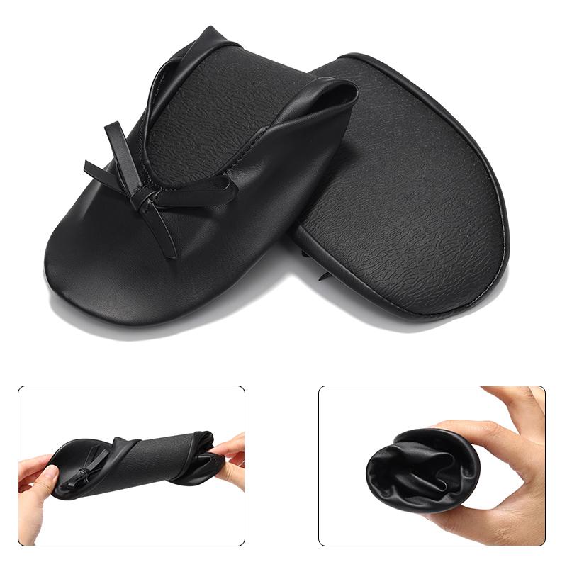 Papuci de dans pliabili și portabili pentru femei, cu talpă moale, tip rulou, alunecare pe pantofi comozi cu geantă pentru călătorii și nunți