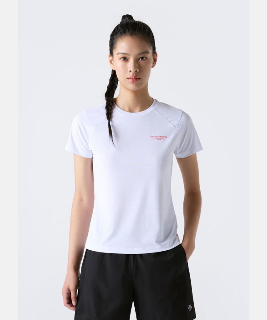 DESCENTE Women'S Running Moisture-Resistant Short Sleeve T-Shirt White Sr322Rts72