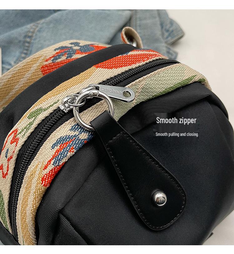 Trendy Women's Large Capacity Oxford Cloth Shell Bag - Single Shoulder Messenger Bag with Ribbon.