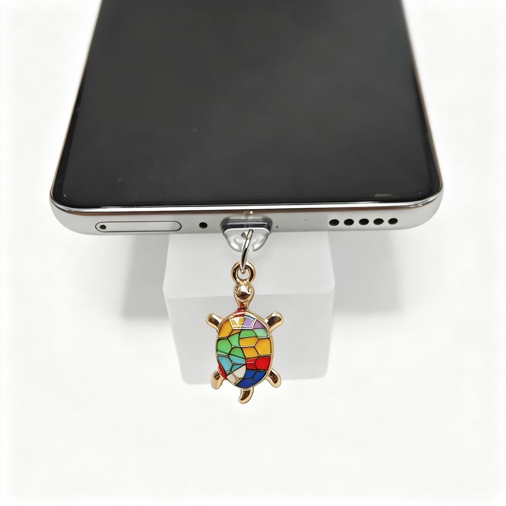 Colorful Sea Turtle Phone Dust Plug, Fun Ocean-Themed Charm, Exquisite Phone Accessory, Small Gift,  Christmas, Anniversary, New Year