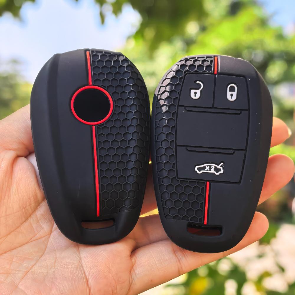 3 Button Silicone Car Key Case Cover for Alfa Romeo Stelvio Giulia 2017 2018 Remote Fob Shell Skin Key Protector Accessories
