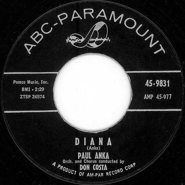 

7inch Record PAUL ANKA Diana Dont Gamble With Love 459831 ABCParamount 8616 US Rock Used