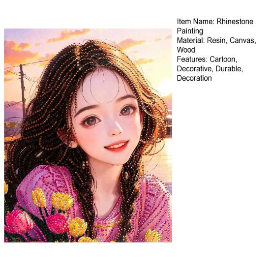 1 Σετ Ζωγραφική με Στρας DIY Κινούμενα Σχέδια Γλυκό Κορίτσι Λουλούδι Ζωγραφική με Στρας Κιτ Τέχνης Διακόσμηση Σπιτιού