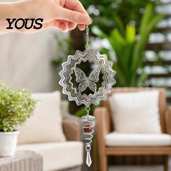 Outdoor Bird Scarer Stainless Steel Reflective Wind Spinners, Garden Decor, Sparkly Spinner, Devices Deterrent to Repellent Pendant Scare Birds