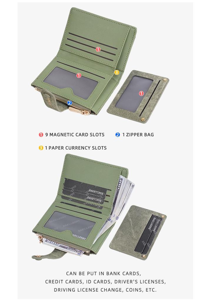 Portefeuille Mini Chic pour Femme - Porte-cartes Élégant pour Étudiants