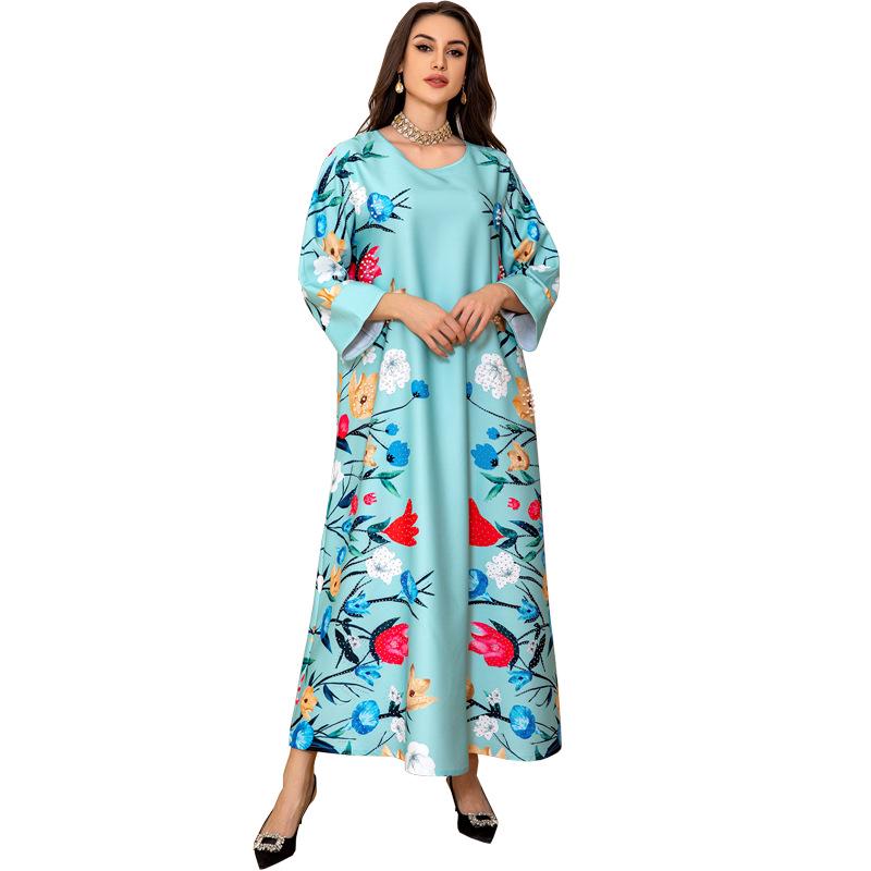 AB346 Arabic Dubai Fashion Rhinestone Jalabiya
