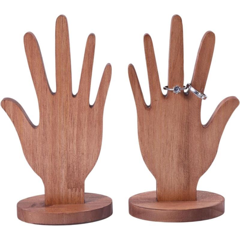Handgeformter Ringständer, Hand aus Holz Schmuck Armband Präsentationsständer, Armbandständer, Walnussholz in zwei Farben