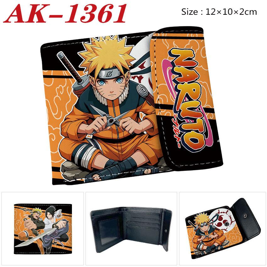 Naruto Shippuden Geldbörse PU-Leder Bi-Fold Druckknopf Anime Kartenhalter Kurze Geldbörse 1 Stück