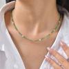 Beaded Choker Necklace for Women, 18K Gold Plated Boho Colorful Natural Stone Beads Chain Necklace stackable Handmade Jewelry