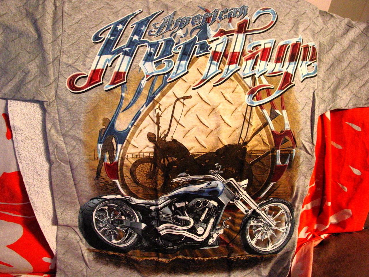 MOTORCYCLE AMERICAN HERITAGE T-SHIRT SHIRT XXXXL