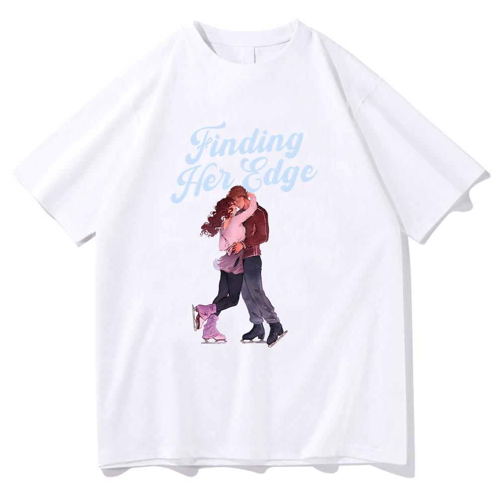 Finding Her Edge fashion new Print T Shirts High Quality 100%Cotton Couple Clothes Women Men Aesthetic Casual Short Sleeve T-shirt anime tops