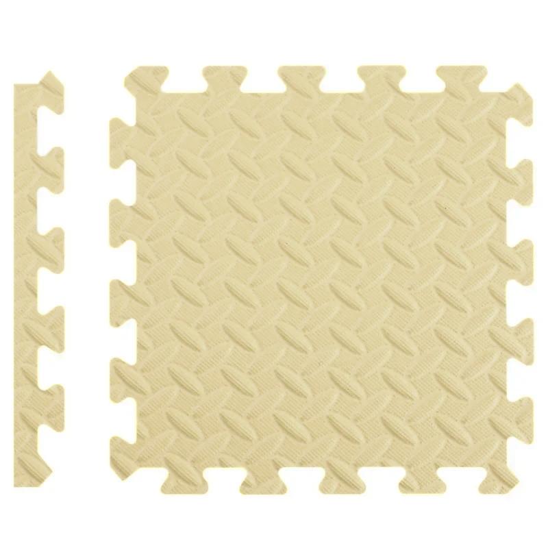 

Interlocking EVA Foam Floor Mat Soft Bedroom Carpet Puzzle Rug Non-Slip Play Mat Home Decor Soft Fitness Mat 30x30cm 6PCS бежевий