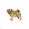 Mops - Hunde-Brosche in dekorativer Schatulle, eleganter vergoldeter Anstecker, Jacken-Pin der Marke Art-Dog