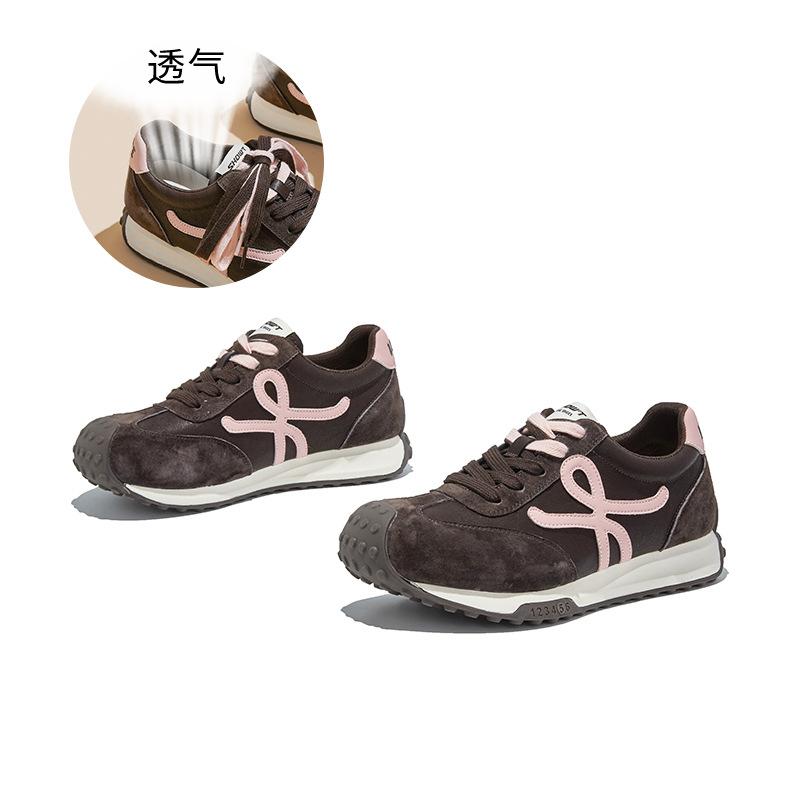 

Leather German training shoes women s spring new platform-soled sports Forrest Gump shoes casual versatile white shoes heightening women s shoes 35