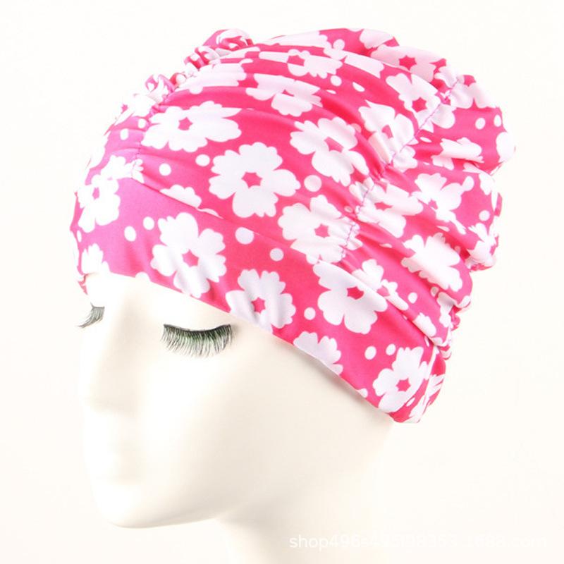 Swimming Hat Women Unisex Girls Long Hair Bathing Cap Swimming Cap Stretch Drape Free Size Swim Pool Sport Elastic Nylon Turban
