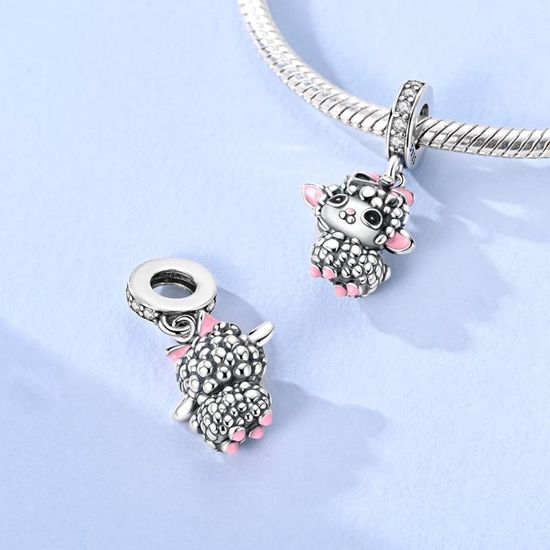 Copper Bee Sheep Rose Charms Pendants Golden Heart Beads Fit Women Original Bracelet Diy Christmas Gift