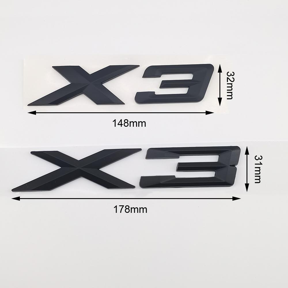 New 3D ABS Chrome Black Matte X3 Logo Nameplate Sticker Rear Trunk Emblem Badge Decals For BMW F25 E83 G01 M40i Car Accessories uo2