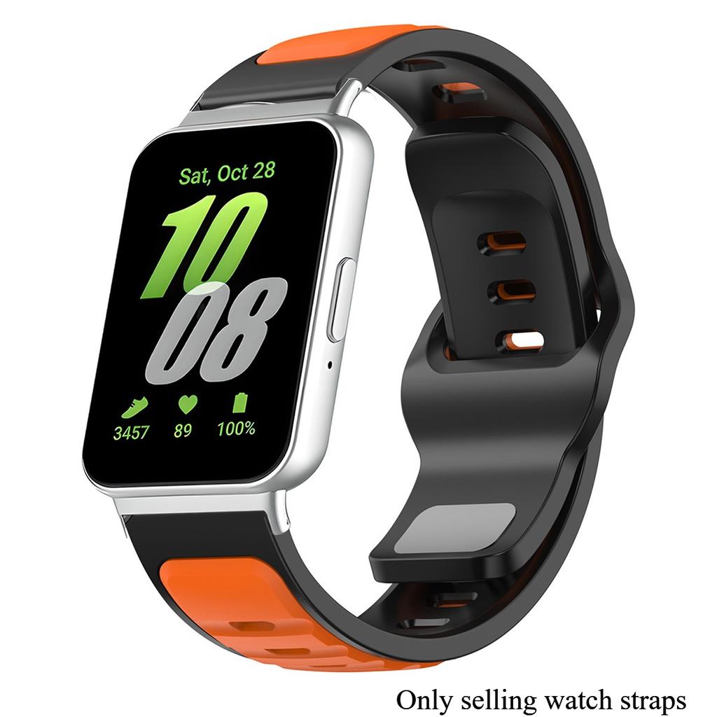 Sport Silicone Strap for Samsung Galaxy Fit 3 Two Tone Silicone Strap for Samsung Galaxy Fit3 Replaceable Watchband Accessories