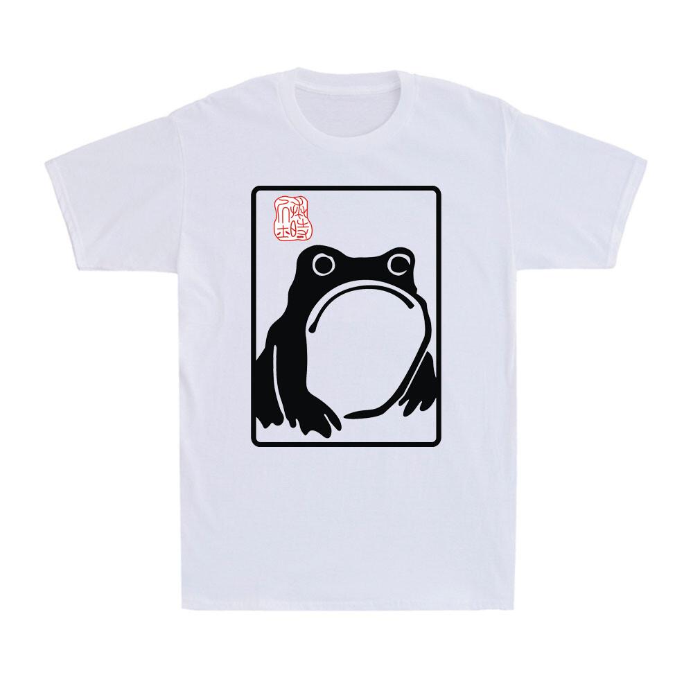 Grumpy Frog Unimpressed Toad Vintage Japanese Aesthetic Art Retro Men s T-Shirt XXXXL