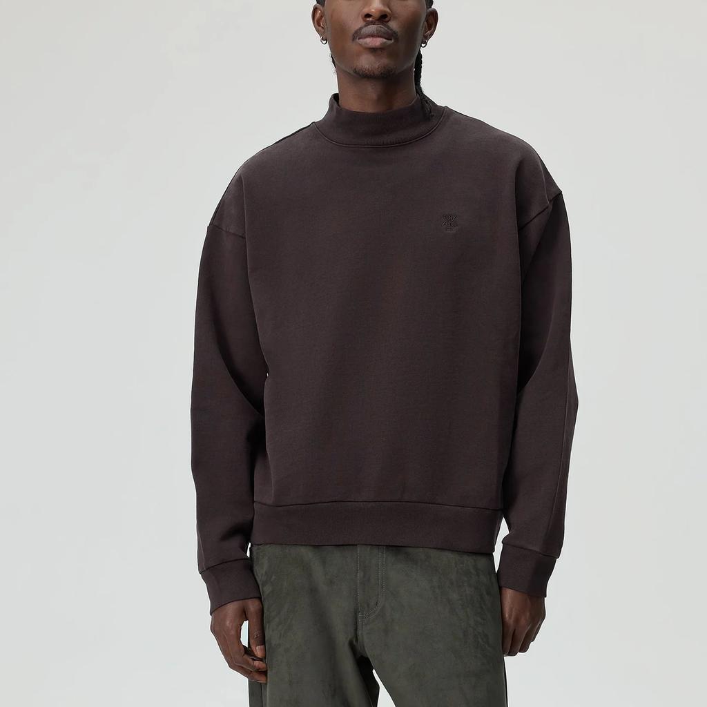 Kith Garment Dyed Fleece Mockneck Sweatshirt Kindling Men Tops Black KHM034281-211