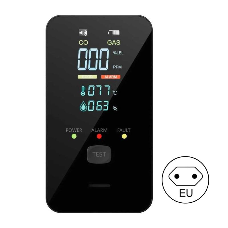 Combustible Gas Alarm With Temperature Humidity Sensors LED Display and Sound Warning For Kitchen Garage