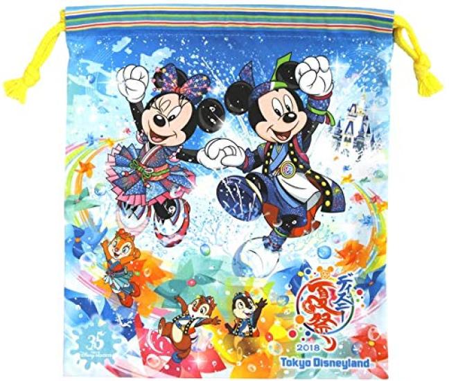 

Tokyo Disney Resort Summer Festival 2018 Drawstring Bag, Sansui Summer Beat, Mickey & Friends Pouch, Accessory Case